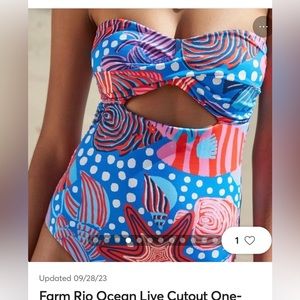 Farm Rio ocean live one piece bathing suit